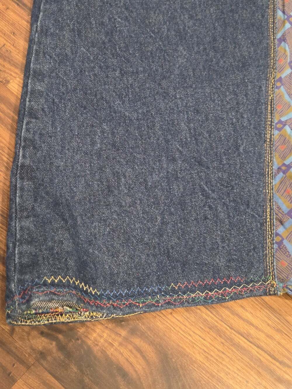 BDG Urban Outfitters Patchwork Denim Maxi Carpenter Skirt Size Large - Picture 4 of 15